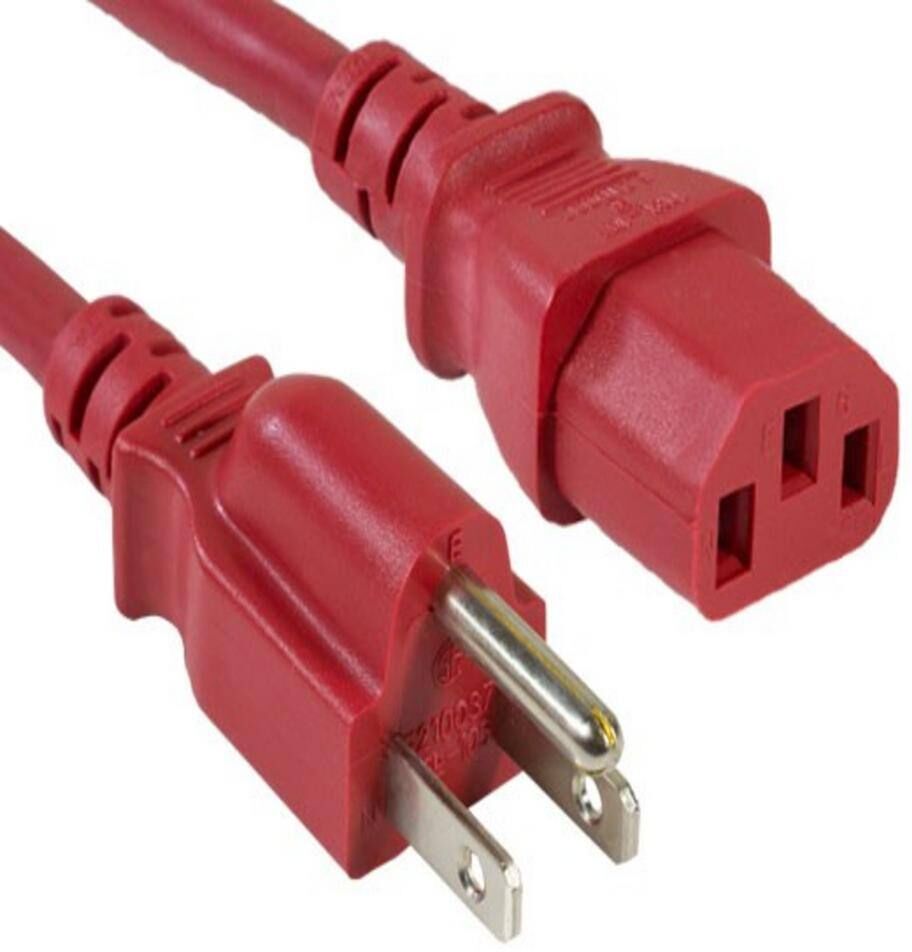 SANOXY 3 ft. 18 AWG Universal Power Cord (IEC320 C13 to NEMA 5-15P), Red (4-Pack)