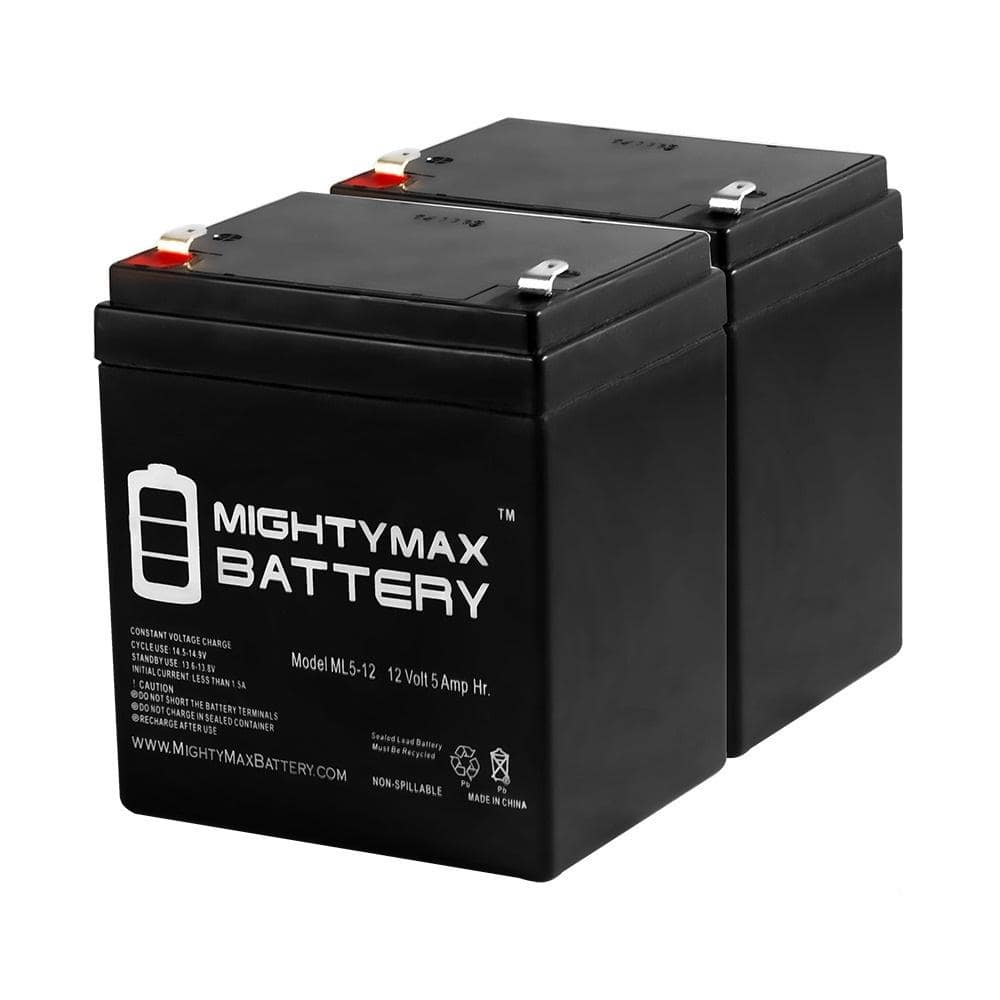 MIGHTY MAX BATTERY ML5-12 - 12V 5AH Battery for Razor E100 Electric Scooter Gas - Not compatible with Power Core E100 - 2 Pack