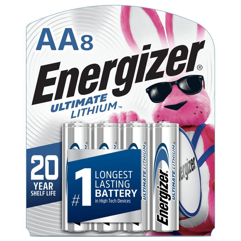 Energizer Ultimate Lithium AA Batteries (8-Pack), 1.5V Lithium Double A Batteries
