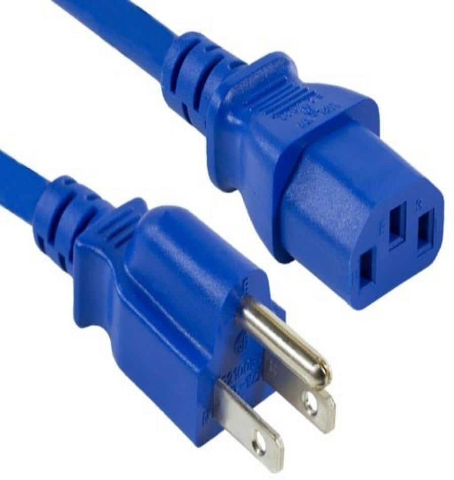 SANOXY 2 ft. 18 AWG Universal Power Cord (IEC320 C13 to NEMA 5-15P), Blue (4-Pack)