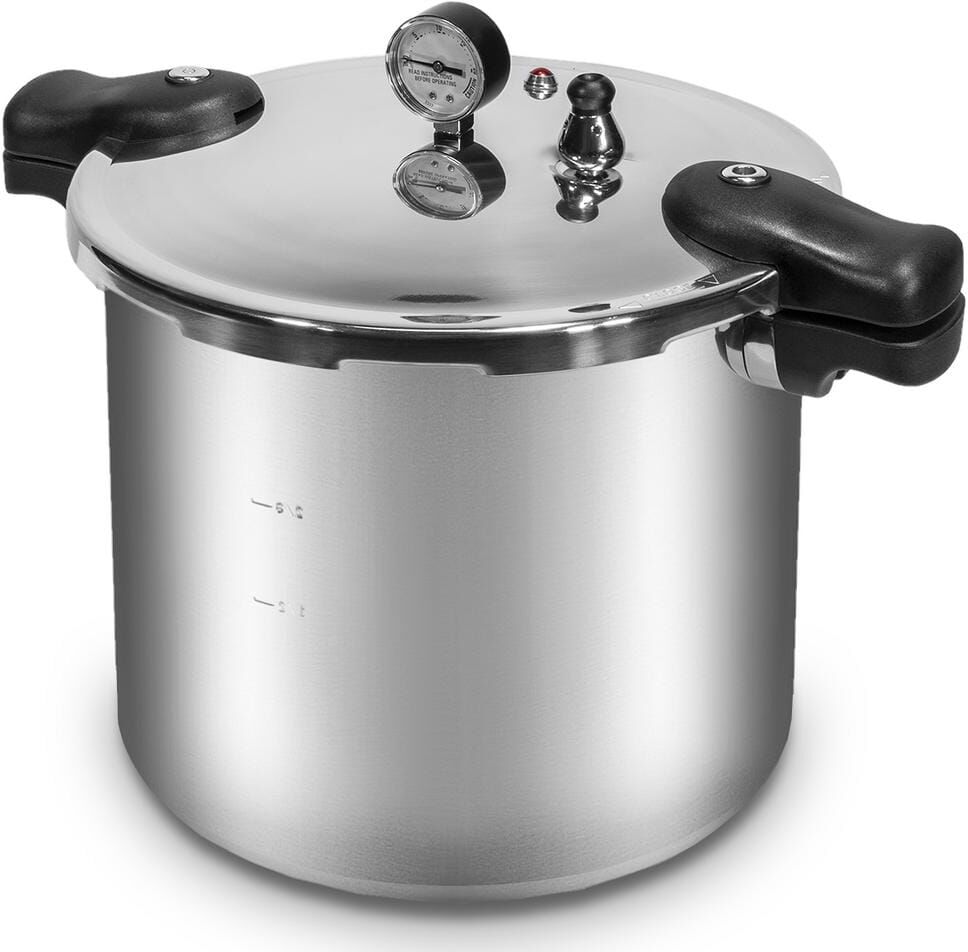 Barton Premium 22 qt. Silver Aluminum Dishwasher Safe Induction Compatible Stovetop Pressure Cookers with Built-in Gauge