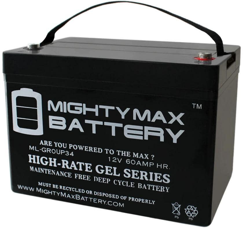 MIGHTY MAX BATTERY 12V GROUP 34 REPLACEMENT BATTERY FOR PERMOBIL 300 SERIES WHEELCHAIRS