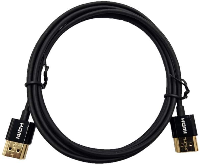 Micro Connectors, Inc 15 ft. HDMI 4K Ultra HD Slim High Speed with Ethernet Cables Black (5-Pack)