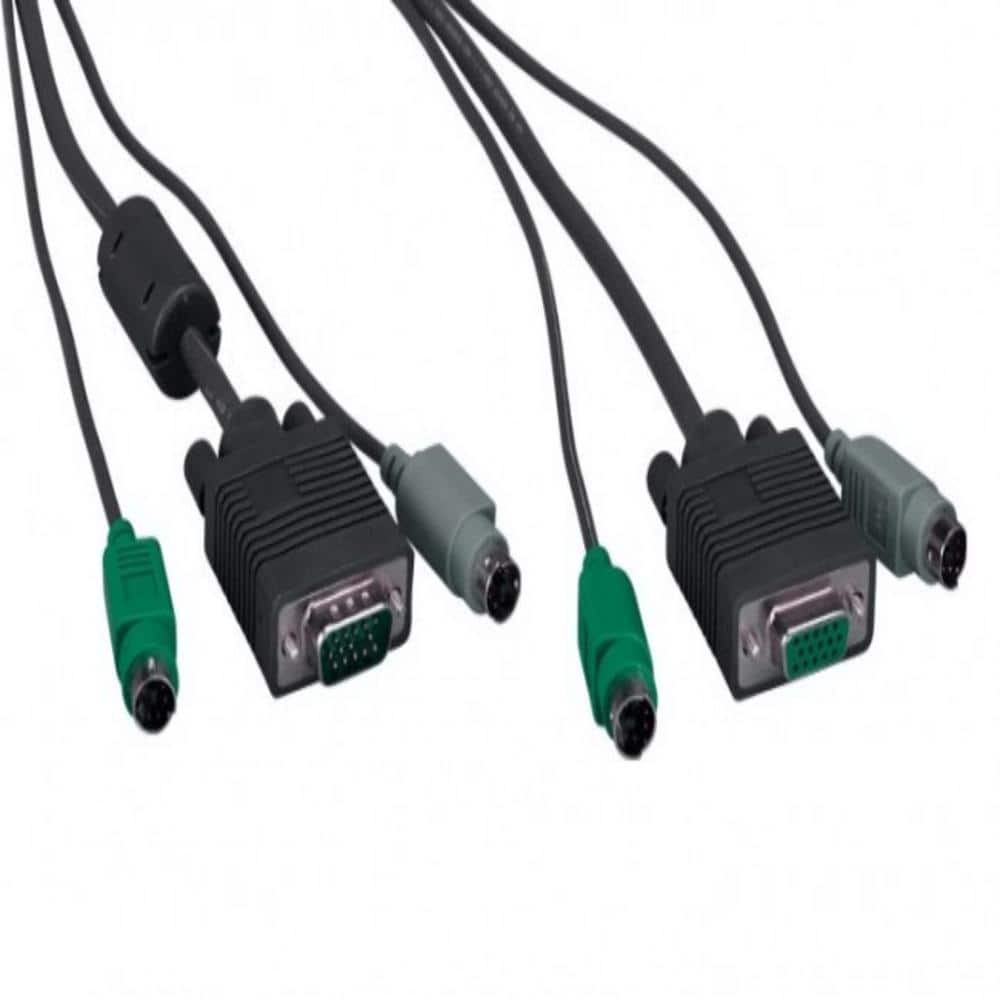 SANOXY 15 ft. Super Miniature 3-in-1 KVM Cable Black