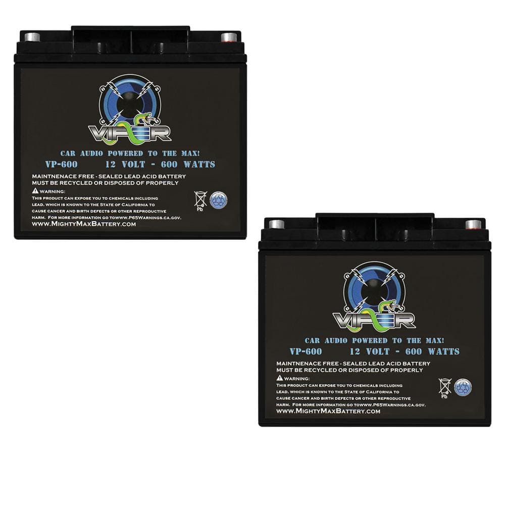 MIGHTY MAX BATTERY Viper VP-600 600 Watt Audio Replacement Battery for Kinetik Automotive Vehicle Accessory - 2 Pack