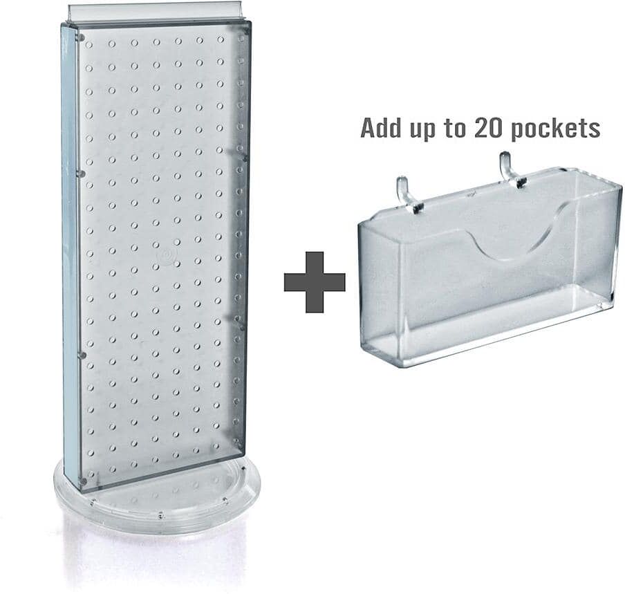 Azar Displays 21 in. H x 8 in. W Counter Pegboard Gift Card Holder in Clear (20-Pockets)