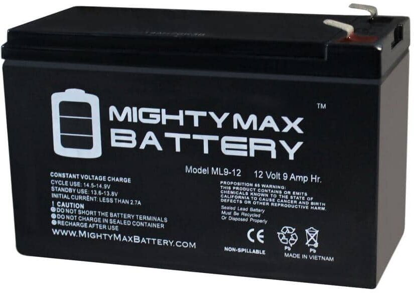 MIGHTY MAX BATTERY 12V 9Ah Battery Replacement for Peg Perego SLIM 3