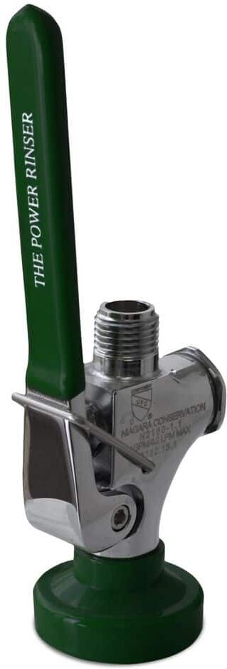 Niagara Conservation 1-Spray with 0.68 GPM 2 in. W Low Flow Pre-Rinse Sprayer Nozzle in Green and Chrome Finish