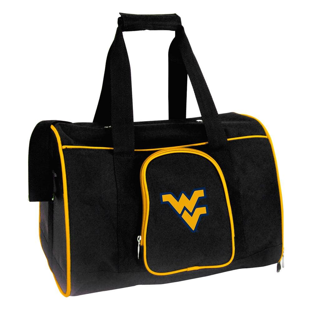 Denco NCAA West Virginia Mountaineers Pet Carrier Premium 16 in. Bag in Yellow