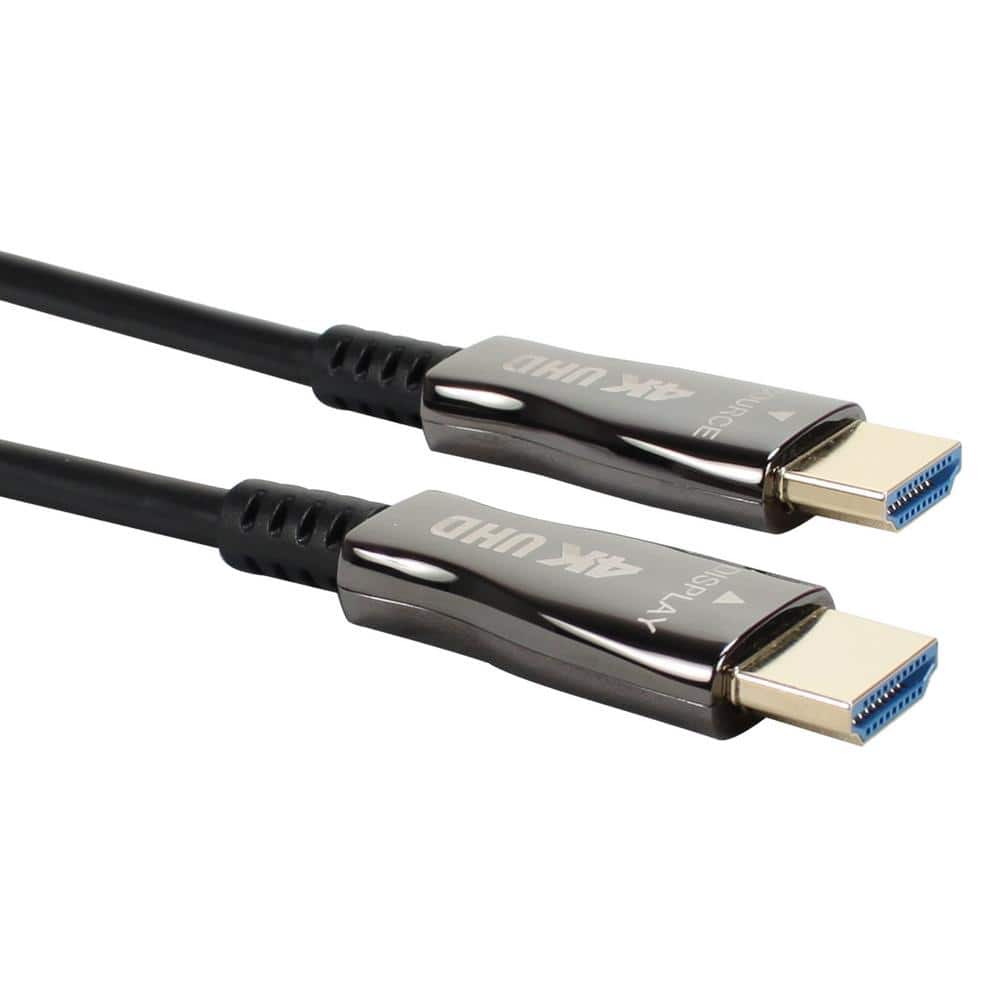 QVS 246 ft. Active Ethernet Gold Plated UltraHD 4K/60Hz 18Gbps Slim HDMI Cable - Black