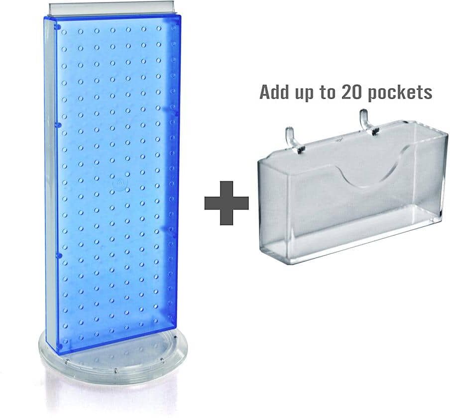 Azar Displays 21 in. H x 8 in. W Counter Pegboard Gift Card Holder in Blue (20-Pockets)