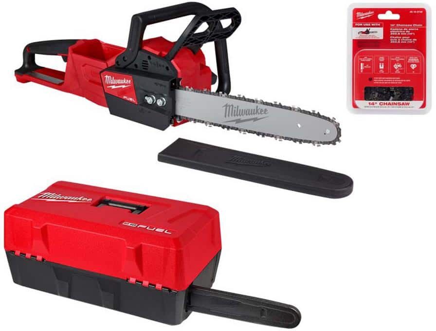 Milwaukee M18 FUEL 14 in. 18-Volt Lithium-Ion Brushless Cordless Chainsaw with 14 in. Chainsaw Chain & Case