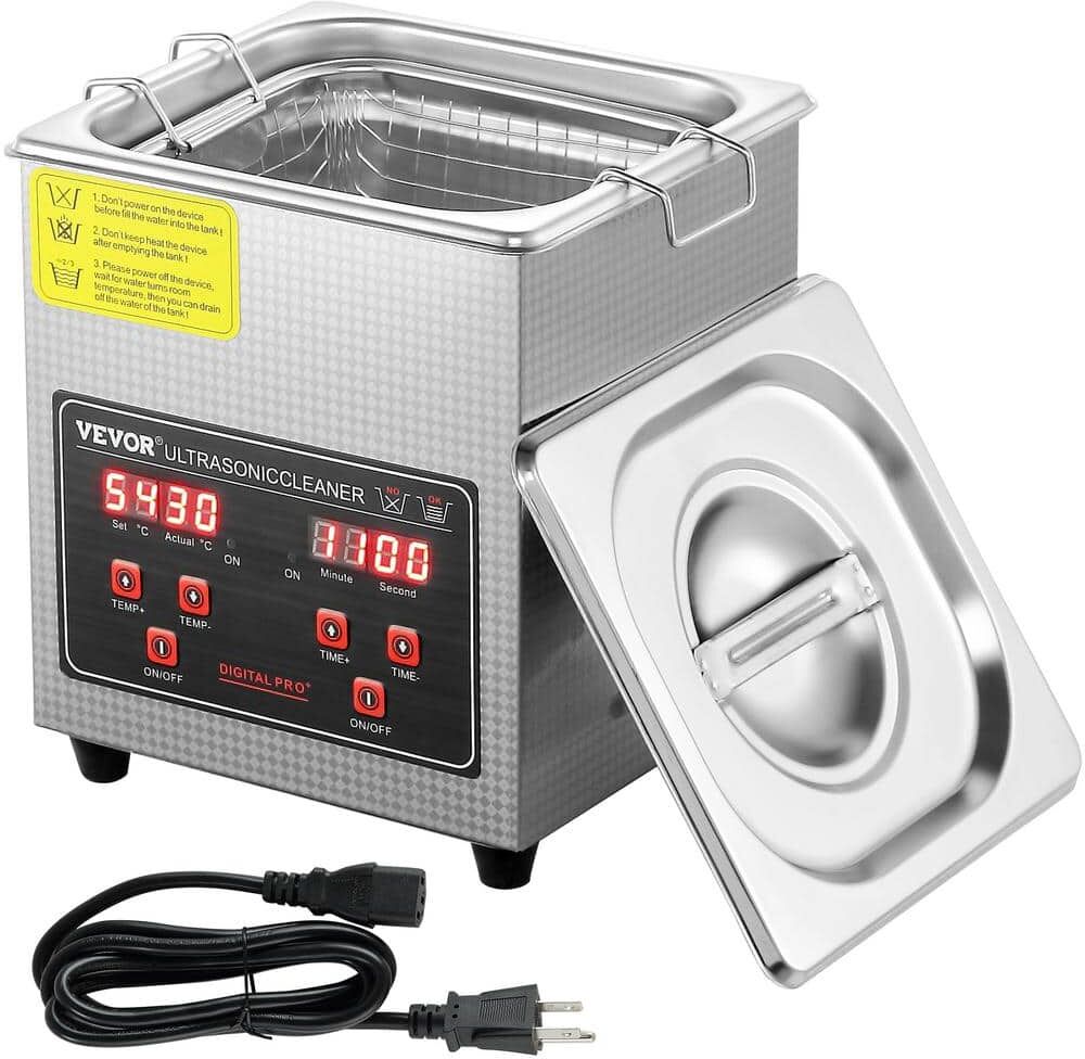 VEVOR Ultrasonic Cleaner 2L with Digital Timer and Heater Jewelry Stainless-Steel Heated Cleaning Machine Professional