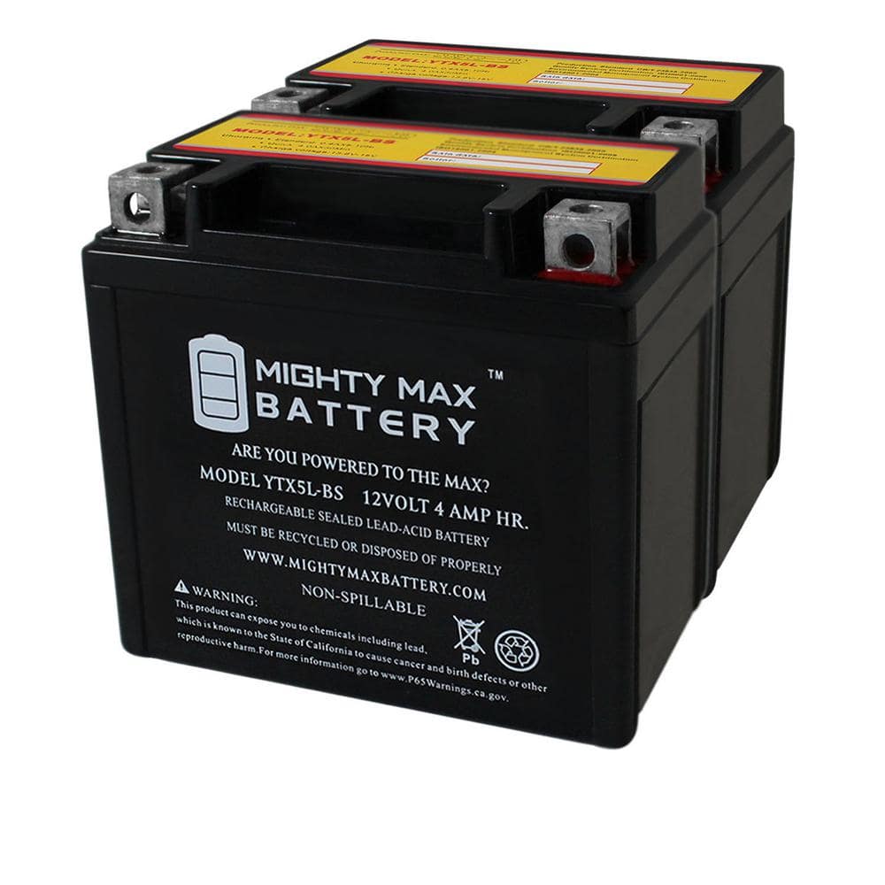 MIGHTY MAX BATTERY YTX5L-BS Replacement Battery Compatible with Factory CTX5L-BS(FA) - 2 Pack