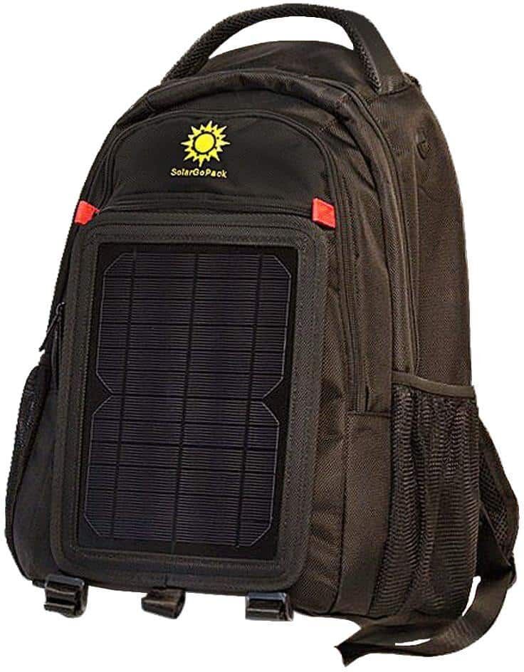 SOLARBAK 12K mAh Battery 5-Watt Size Solar Panel Charger Black Solar Backpack