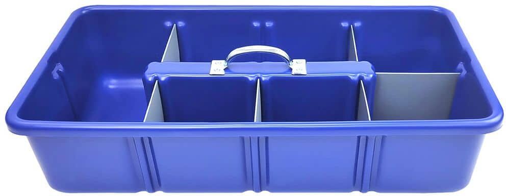 AMERICAN BUILT PRO Professional Grade 25 in. Blue Polyethylene Tote Tray with 6-Dividers