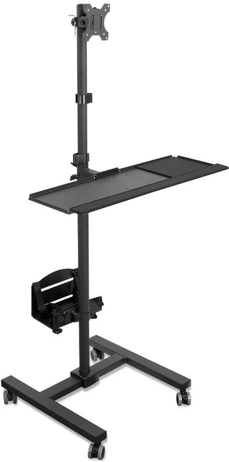 mount-it! Mobile Cart With Monitor Mount and CPU Holder for 13 in. to 32 in. Screens