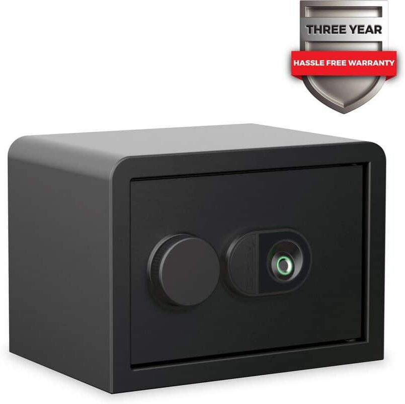 SANCTUARY Home and Office 0.59 cu. ft. Security Vault with Biometric Lock and 1-Shelf, Matte Black