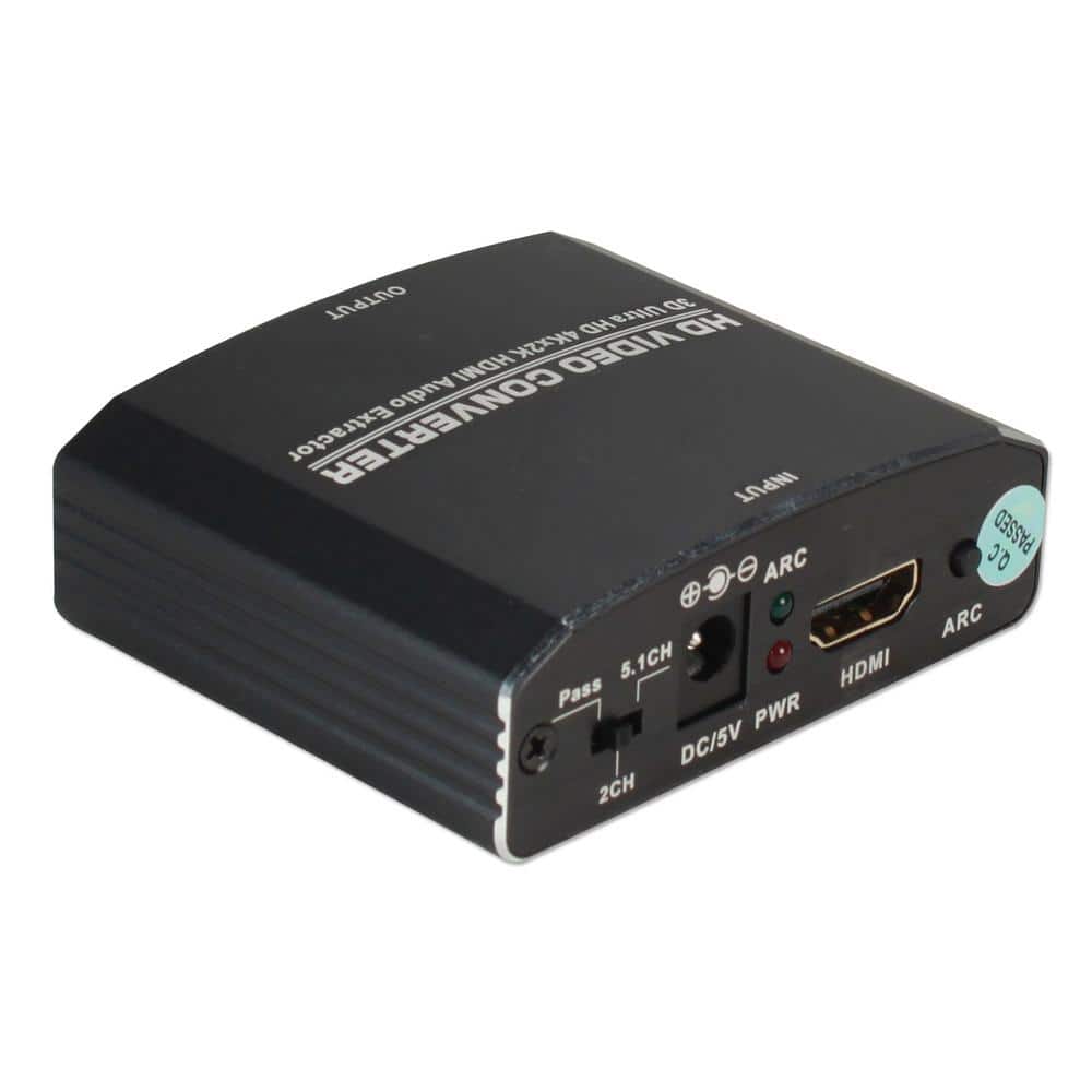 QVS HDMI 4K Audio De-Embedder/Extractor with HDMI Pass Through Port