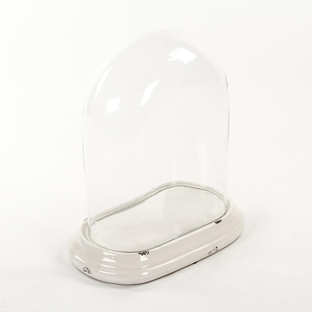 Zentique, Inc Glass Terrarium with Ceramic White Base Large
