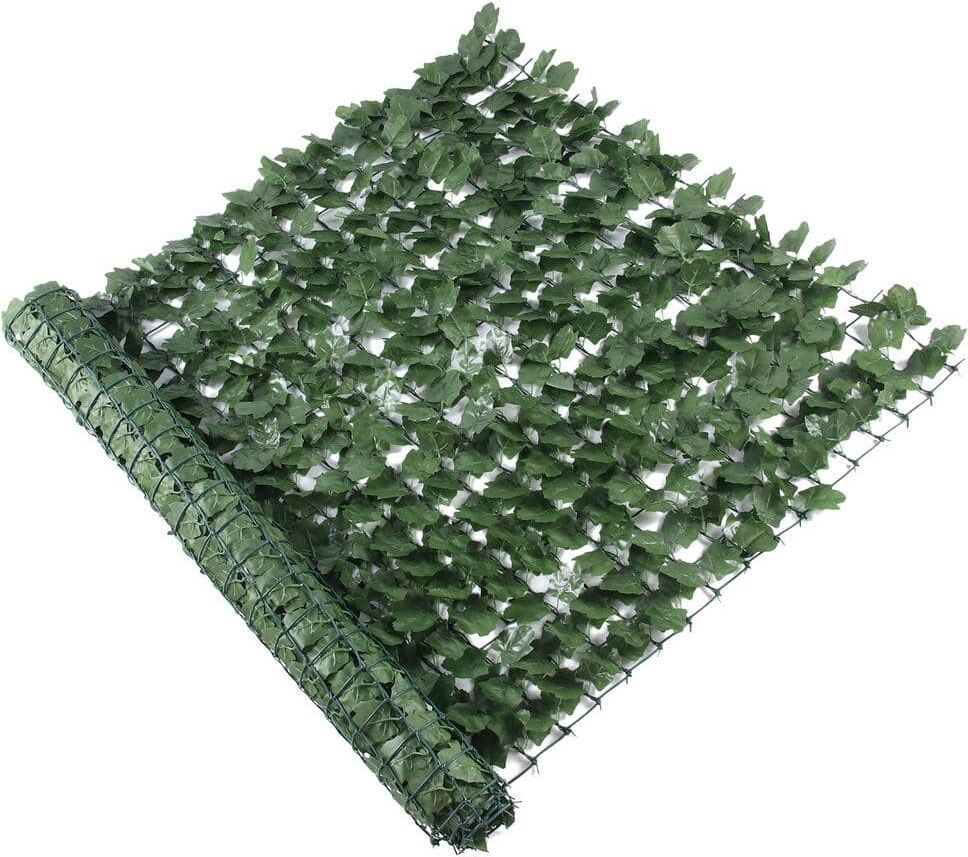 Outdoor Garden 2pcs 100*300cm Artificial Faux Ivy Hedge Leaf and Vine Privacy Fence Wall Screen(952 Leaves) - Green