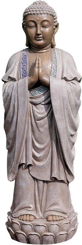 Design Toscano 30 in. H The Enlightened Buddha Sculpture in 2 Tone Stone Garden Statue