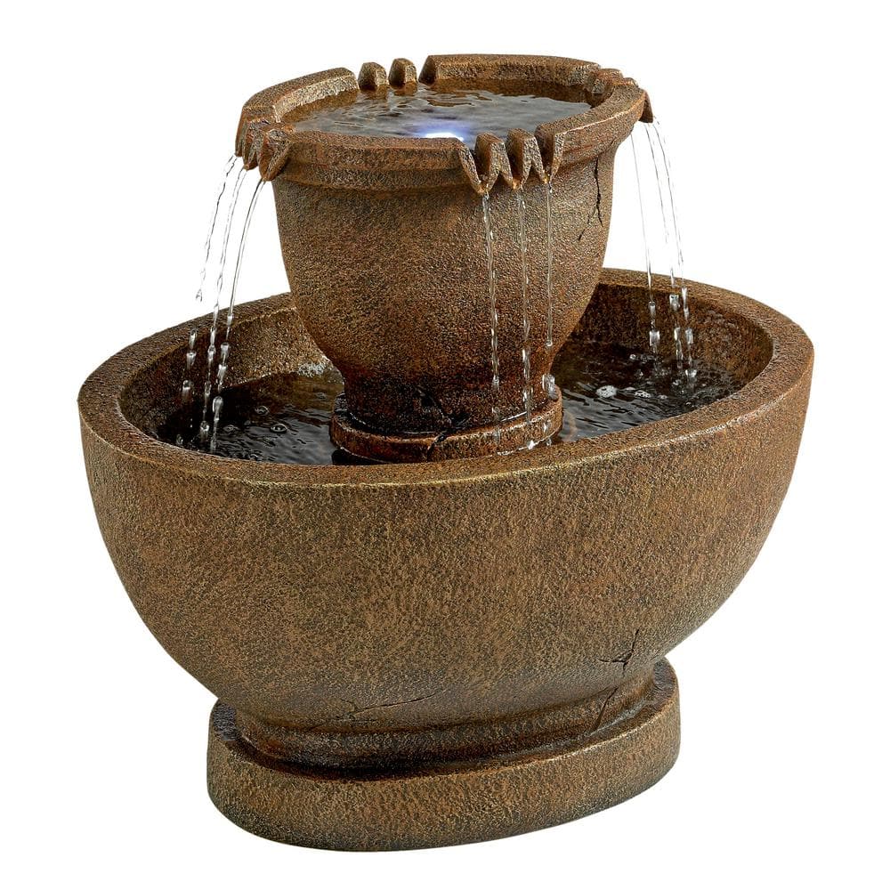 Design Toscano Richardson Oval Urns Cascading Grande Stone Bonded Resin Garden Fountain