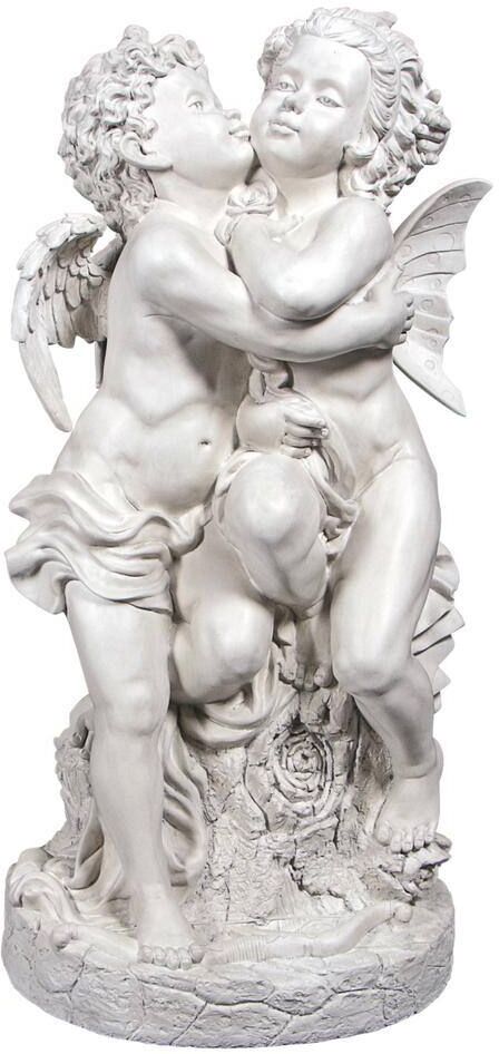 Design Toscano 36 in. H Bouguereau's First Kiss Angel and Fairy Garden Statue