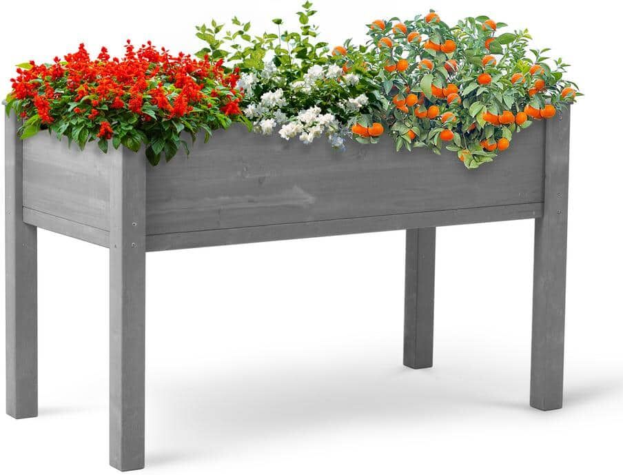 Afoxsos 48 in. x 24 in. x 30 in. Raised Garden Bed with Legs, Elevated Wooden Planter Box for Outdoor Plants