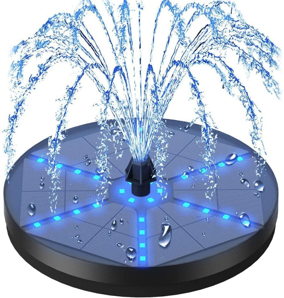 Cubilan 4-Watt Solar Bird Bath Fountains Upgraded, Solar Powered Water Fountain Pump with 7 Nozzles and 4 Fixers