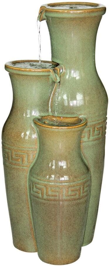 Design Toscano Ceramic Grecian Jars Stone Bonded Resin Garden Fountain