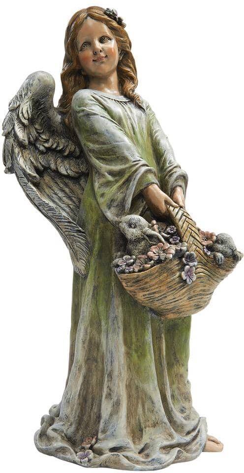 Design Toscano 24.5 in. H Joy The Flower Angel Garden Statue