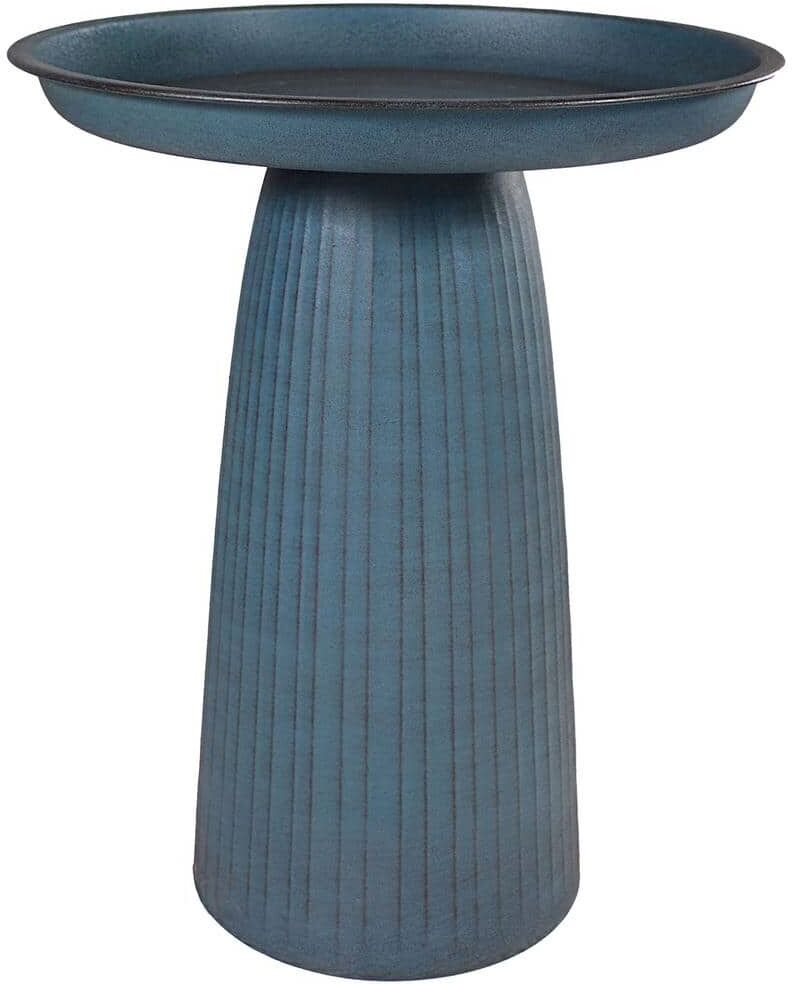 Sunnydaze Decor Gleeful Garden Metal Outdoor Birdbath - Matte Blue Finish