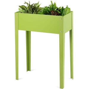 Alpulon 24.5 in. L x 12.5 in. D x 31.5 in. H Green Outdoor Elevated Garden Bed Raised Planter