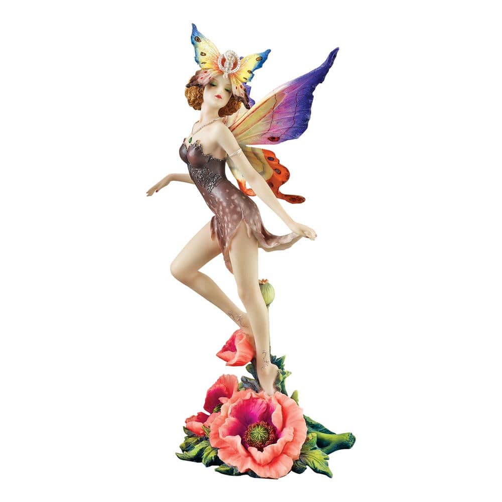Design Toscano 11.5 in. H Flower Fairies of Butterfly Hollow Wild Rose Fairy Statue Collectible