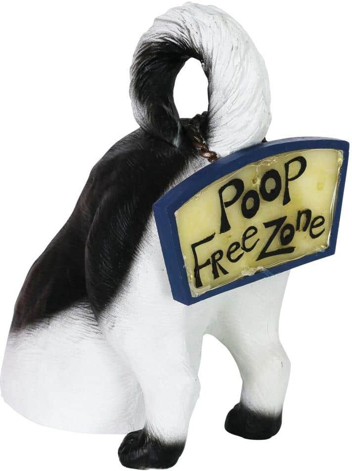 Exhart Solar Poop Free Zone Dog Garden Statue