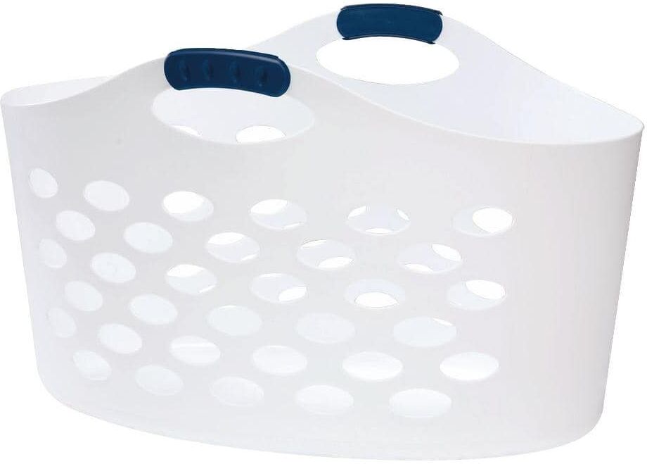 Rubbermaid Flex 'N Carry White Laundry Basket