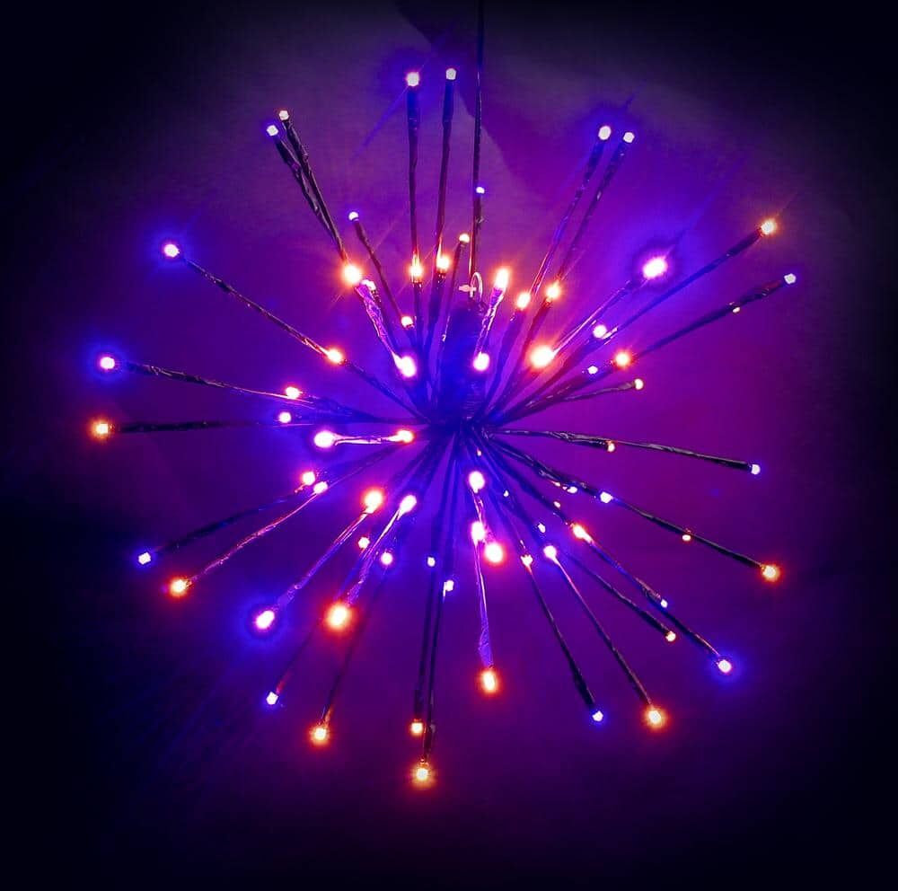 HOLIDYNAMICS HOLIDAY LIGHTING SOLUTIONS 16 in. Orange/Purple LED Spritzer Halloween Yard Decoration