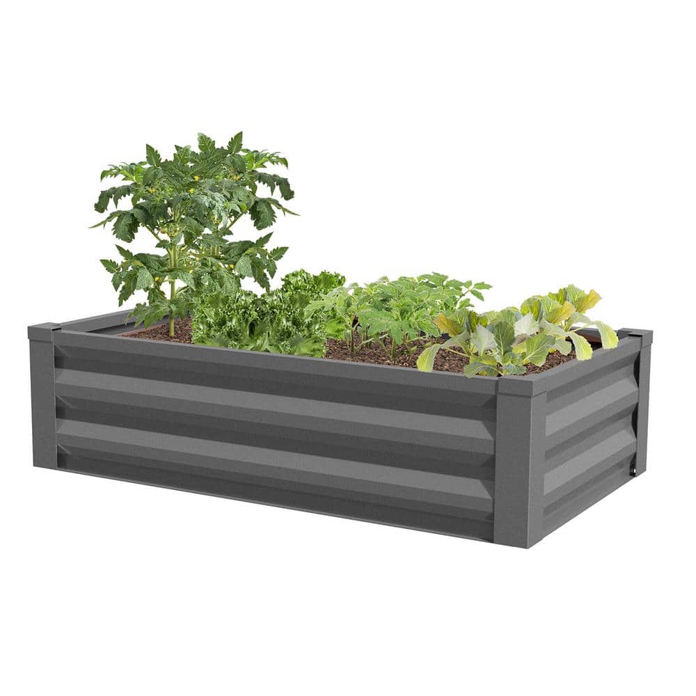 Greenes Fence 24 in. W x 48 in. L x 10 in. H Antique Iron Pre-Galvanized Powder Coated Steel Raised Garden Bed Planter