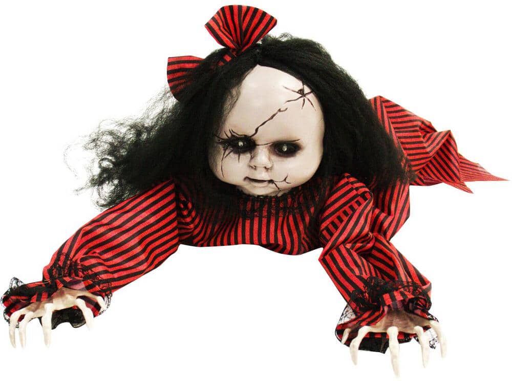 Haunted Hill Farm 9 in. Touch Activated Animatronic Doll