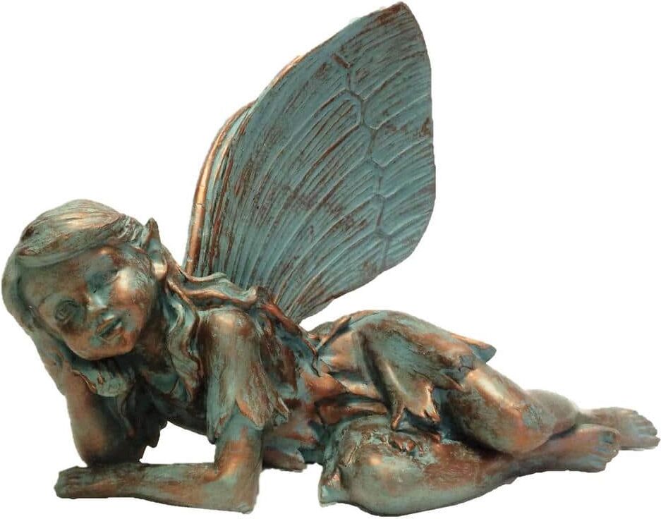 Suffolk Fairies 13 in. Fairy Olivia Bronze Patina Collectible Garden Statue