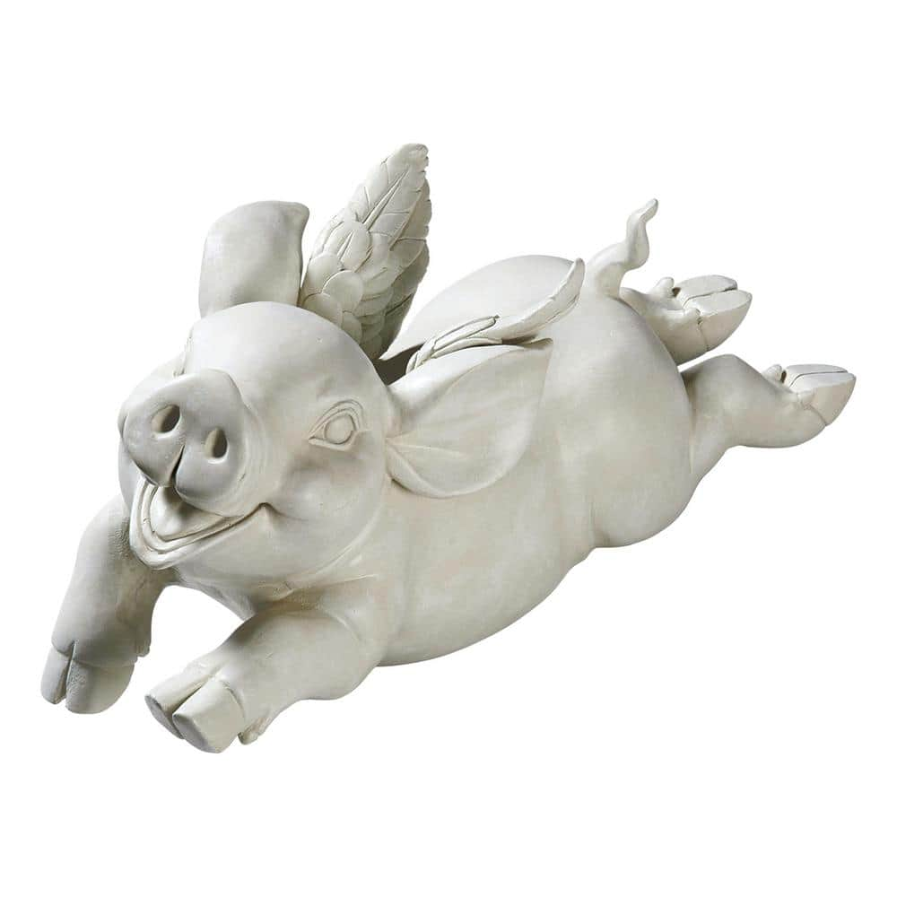 Design Toscano 9 in. H If Pigs Had Wings Sculpture Garden Statue