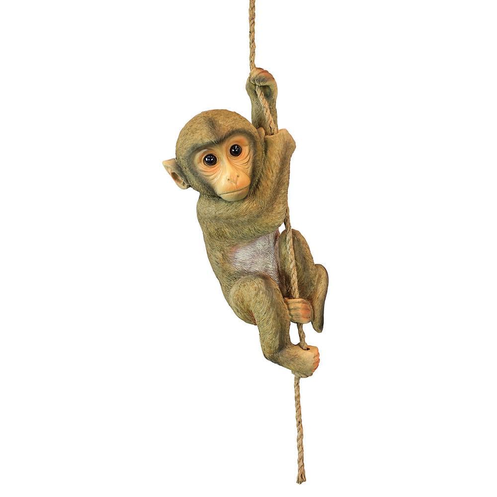 Design Toscano 16 in. H Chico the Chimpanzee Hanging Baby Monkey Statue