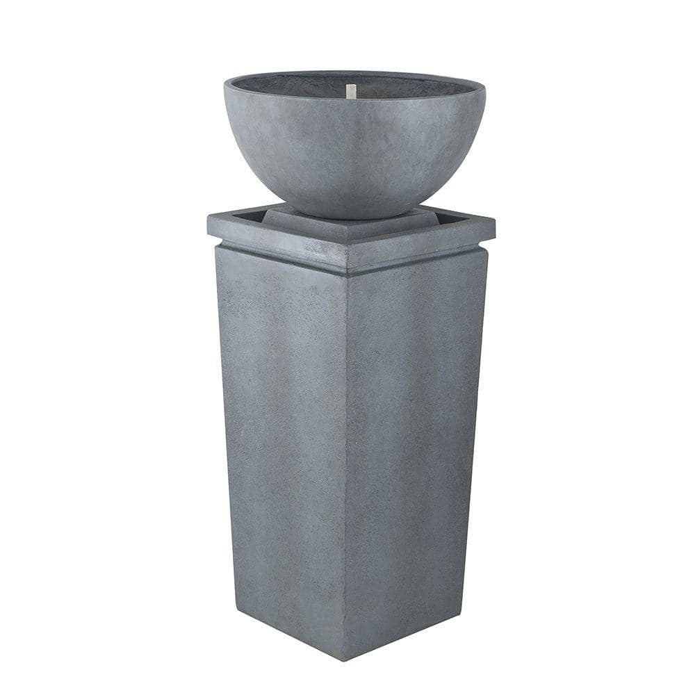 Afoxsos 45 in. Outdoor Zen Bowl Fountain Relaxing Polyresin Water Fountain for Lawn, Garden