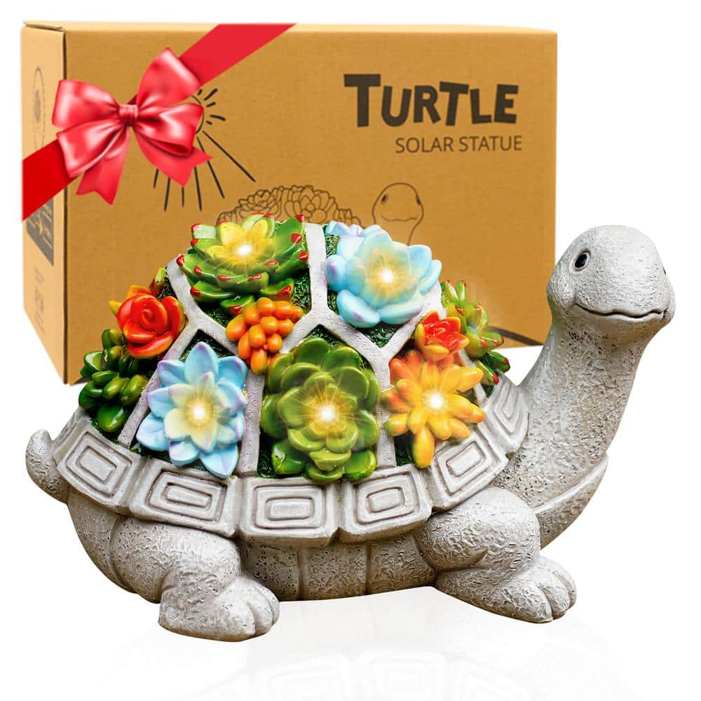 Goodeco Solar Turtle Statue - Garden Decor Yard Art Ornament Cute Turtle Gifts for Women/Mom/Grandma Unique for Housewarming