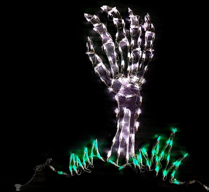 HOLIDYNAMICS HOLIDAY LIGHTING SOLUTIONS 27 in. LED Skeleton Hand Halloween Yard Decoration