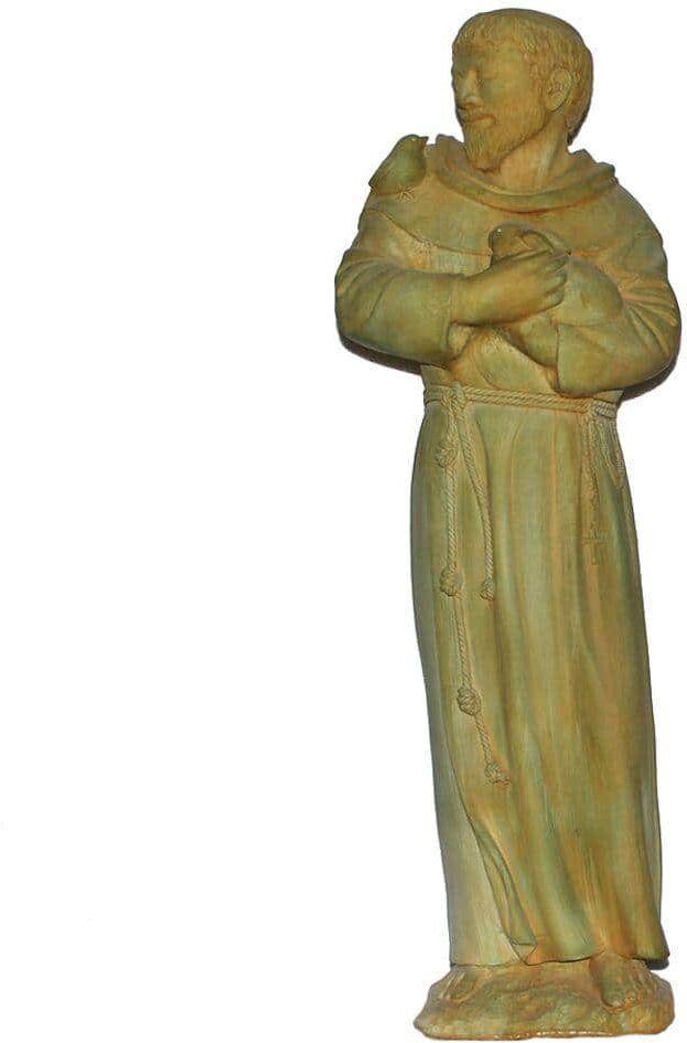 Nichols Bros. Stoneworks Cast Stone St. Francis Garden Statue Weathered Bronze