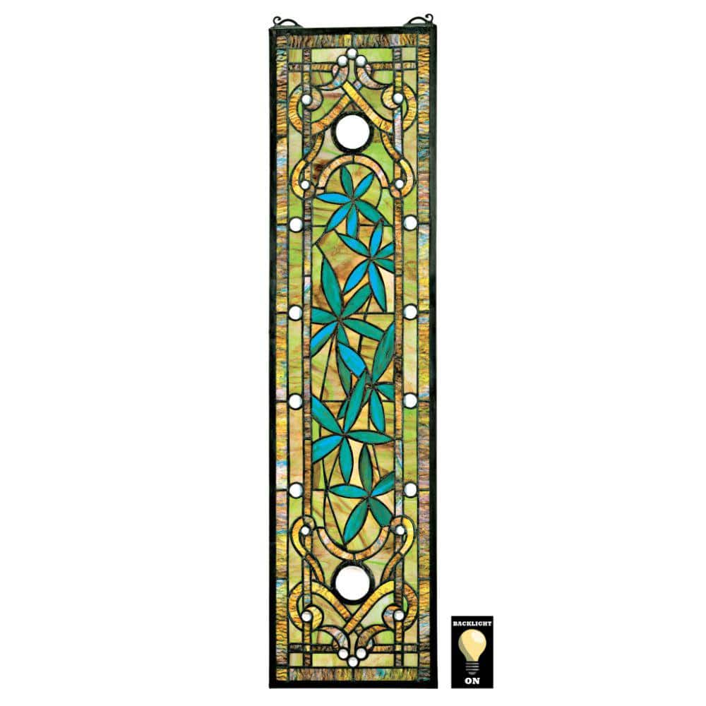 Design Toscano Asian Serenity Garden Stained Glass Window Panel
