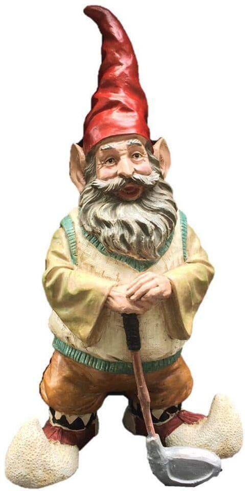 Toad Hollow 21 in. Golfer Gnome Holding Golf Club Collectible Statue