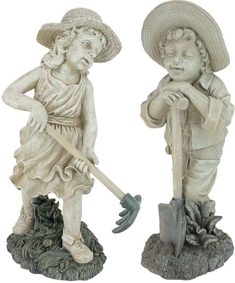 Design Toscano Young Gardeners Rebecca and Samuel Sculpture Set (2-Piece)